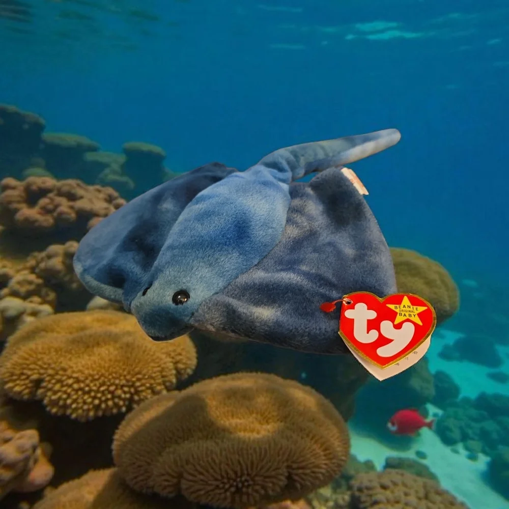 BOGO Sting Style 4077  TY Blue Sting Ray‎ Plush Toy